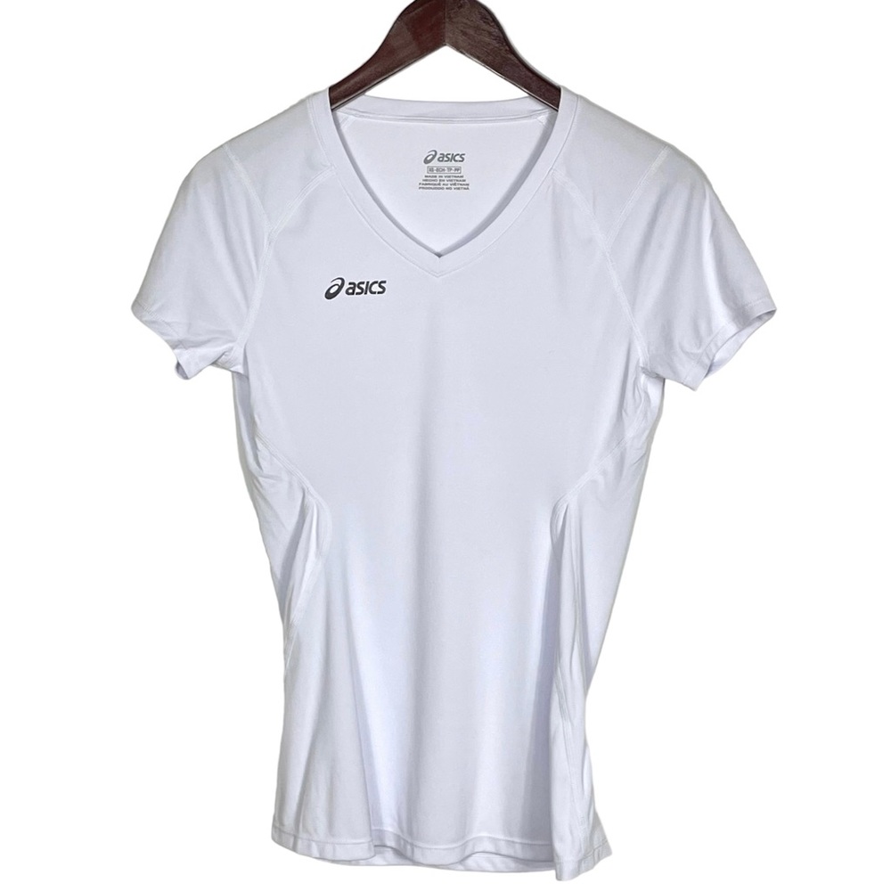 Asics Women's Set Jersey V Neck White Tee Size XS